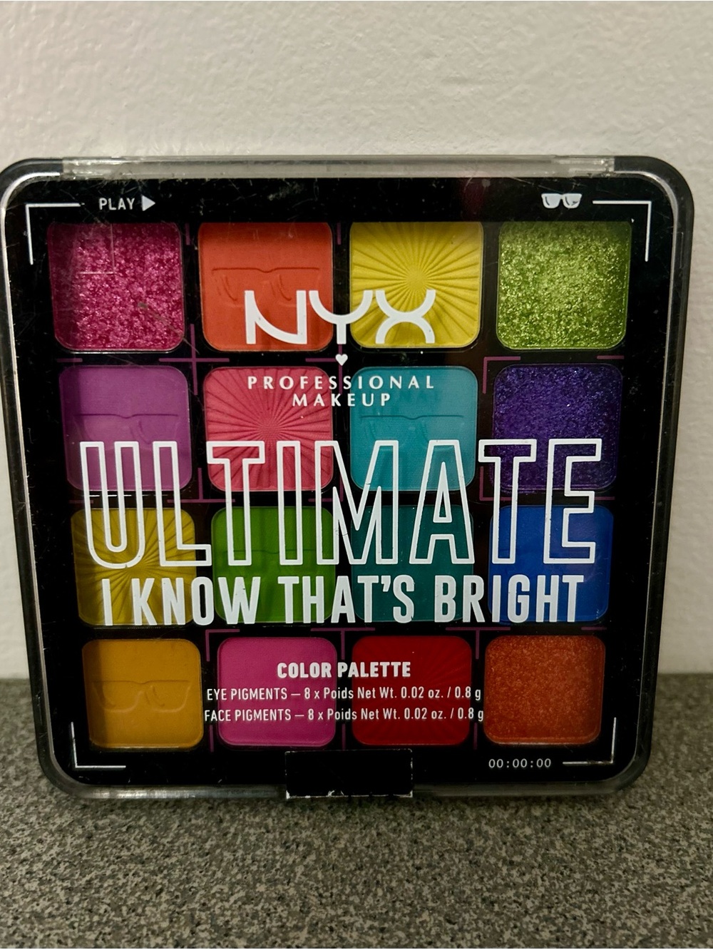 NYX Professional Makeup Ultimate Color Shadow Palette I Know That's Bright NWT